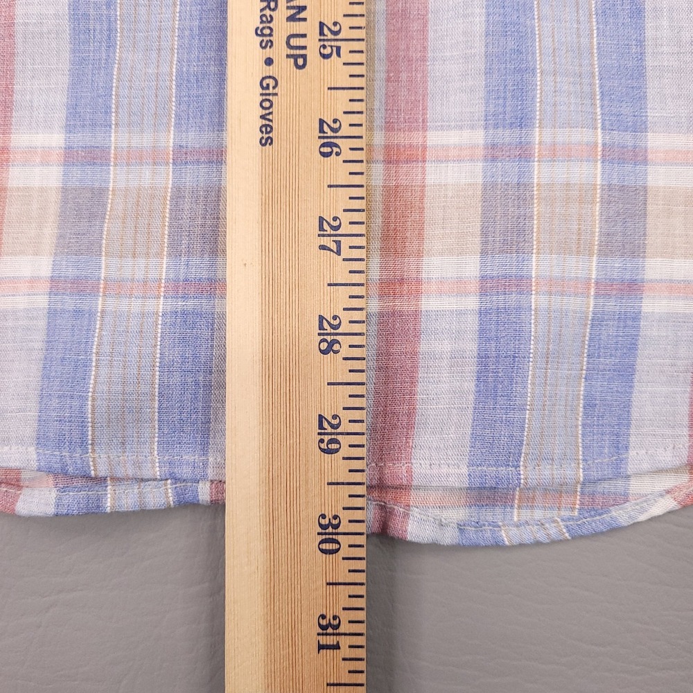 Vintage Levis Shirt Mens Medium Blue Red Plaid White Tab Fortrel Western Work - Picture 10 of 11